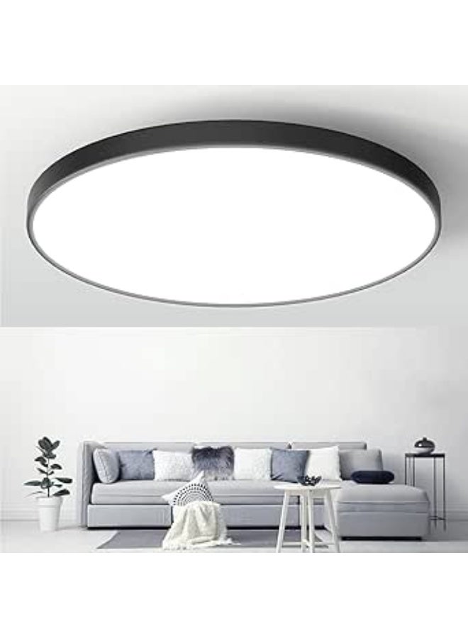 DUNISO LED Panel Light with Adjustable Lighting, Three Color Temperature, LED Ceiling Lights for Bedroom Room, Flush Mount Ceiling Light for Living Room, Bathroom, Kitchen, Stairs, Balck - Image 1